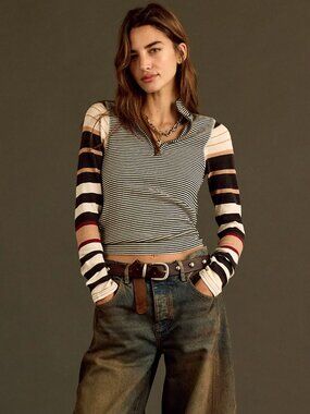 We the Free People Avery Quarter Zip Long Sleeve tee